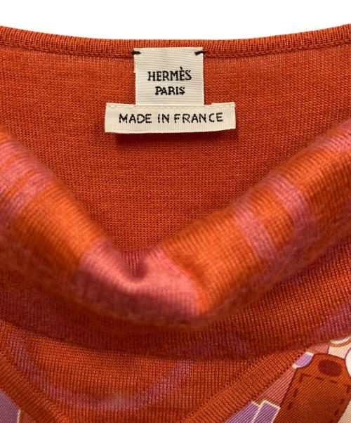 HERMES（エルメス）HERMES (エルメス) カシミヤ×シルク混ニットワンピース オレンジ サイズ:34の古着・服飾アイテム