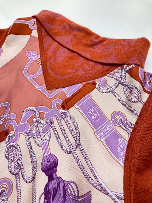 HERMES（エルメス）HERMES (エルメス) カシミヤ×シルク混ニットワンピース オレンジ サイズ:34の古着・服飾アイテム