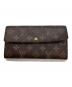 LOUIS VUITTON（ルイ ヴィトン）の古着「ポシェット・ポルトモネ クレディ/モノグラム/長財布」｜ブラウン