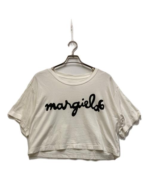 MM6 Maison Margiela（エムエムシックスメゾンマルジェラ）MM6 Maison Margiela (エムエムシックスメゾンマルジェラ) ロゴワイドTシャツ ホワイト サイズ:ｓの古着・服飾アイテム