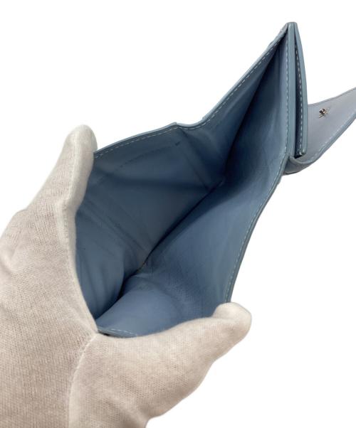 BOTTEGA VENETA（ボッテガベネタ）BOTTEGA VENETA (ボッテガベネタ) イントレチャートコンパクトウォレット ブルーの古着・服飾アイテム