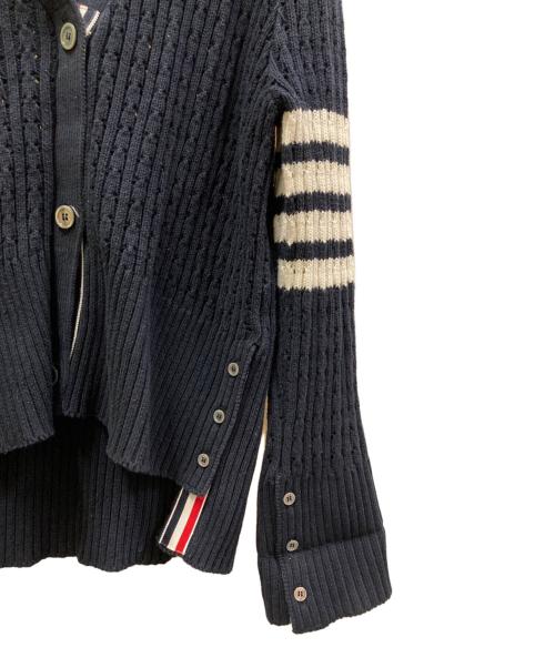 Thom Browne（トムブラウン）Thom Browne (トムブラウン) 4BAR コットンケーブルカーディガン ネイビー サイズ:1の古着・服飾アイテム