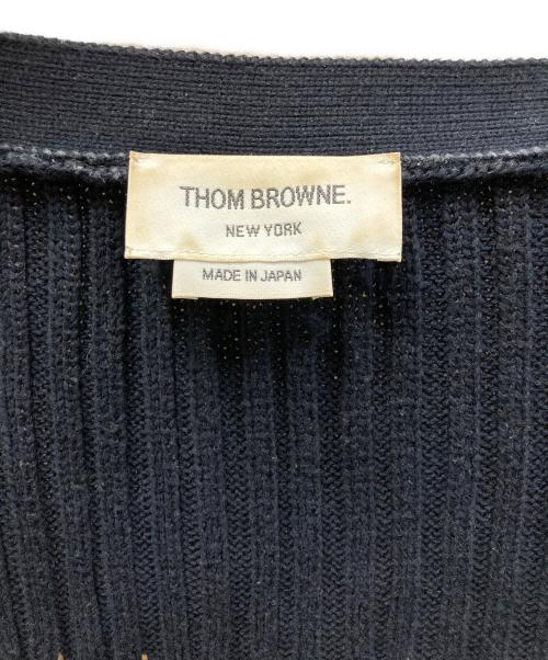 Thom Browne（トムブラウン）Thom Browne (トムブラウン) 4BAR コットンケーブルカーディガン ネイビー サイズ:1の古着・服飾アイテム
