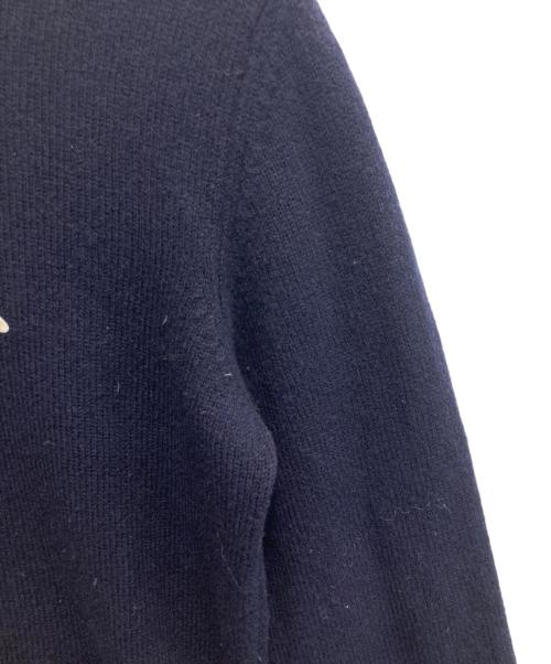 maison kitsune（メゾンキツネ）MAISON KITSUNE (メゾンキツネ) フォックスワッペンクルーネックニット ネイビー サイズ:XSの古着・服飾アイテム