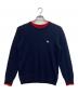 MAISON KITSUNE（メゾンキツネ）の古着「フォックスワッペンクルーネックニット」｜ネイビー