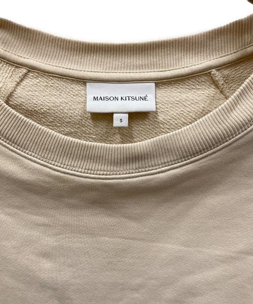 maison kitsune（メゾンキツネ）MAISON KITSUNE (メゾンキツネ) ボールド フォックスヘッド パッチ スウェット アイボリー サイズ:Sの古着・服飾アイテム