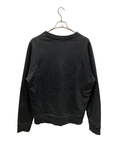 maison kitsune（メゾンキツネ）MAISON KITSUNE (メゾンキツネ) ボールド フォックスヘッド パッチ スウェット ブラック サイズ:Mの古着・服飾アイテム
