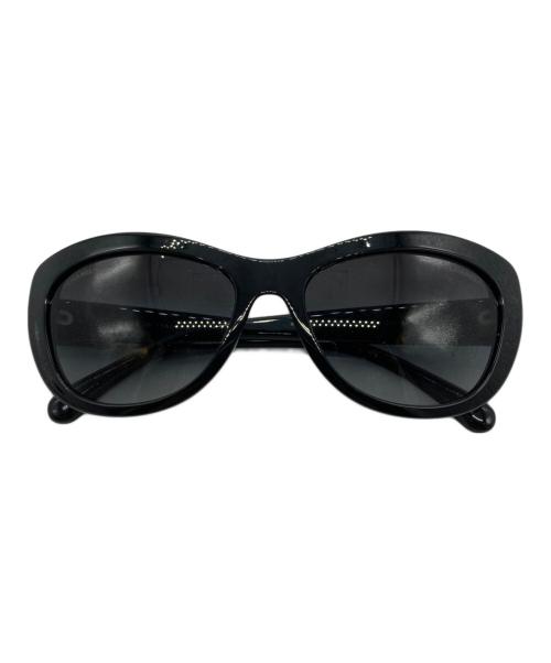 CHANEL（シャネル）CHANEL (シャネル) パールサングラス ブラック サイズ:56□17の古着・服飾アイテム
