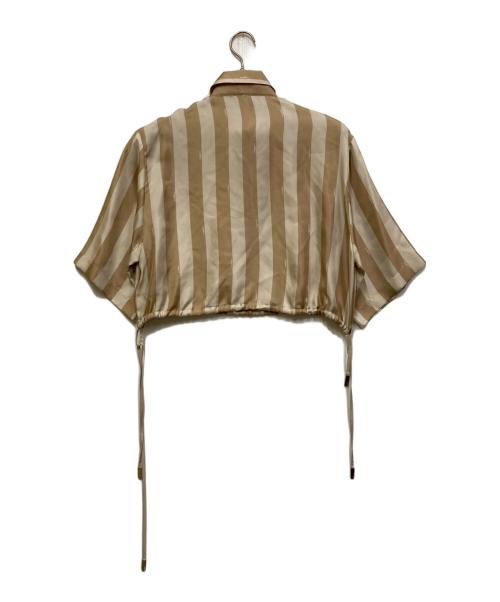 FENDI（フェンディ）FENDI (フェンディ) ドローストリング ヘム クロップド シャツ ブラウン サイズ:38の古着・服飾アイテム