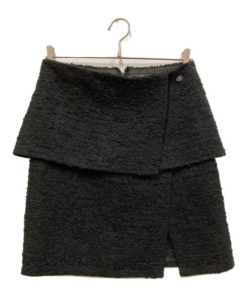 CHANEL（シャネル）CHANEL (シャネル) ツイードミニスカート ブラック サイズ:36の古着・服飾アイテム