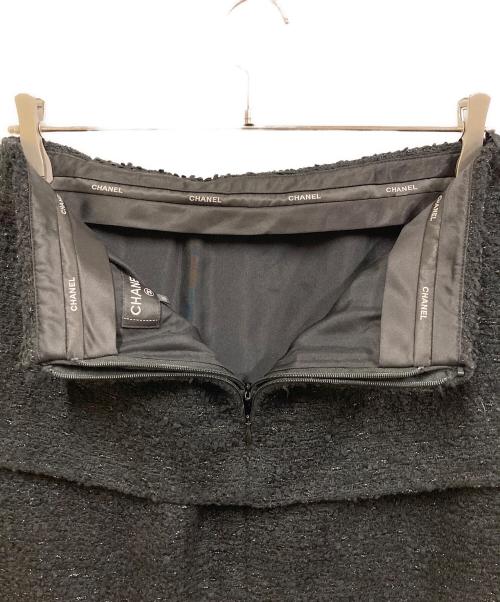 CHANEL（シャネル）CHANEL (シャネル) ツイードミニスカート ブラック サイズ:36の古着・服飾アイテム