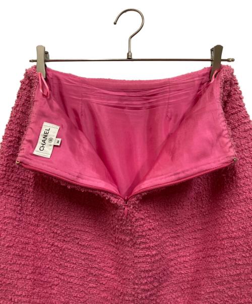 CHANEL（シャネル）CHANEL (シャネル) 金釦ツイードミニスカート ピンク サイズ:36の古着・服飾アイテム