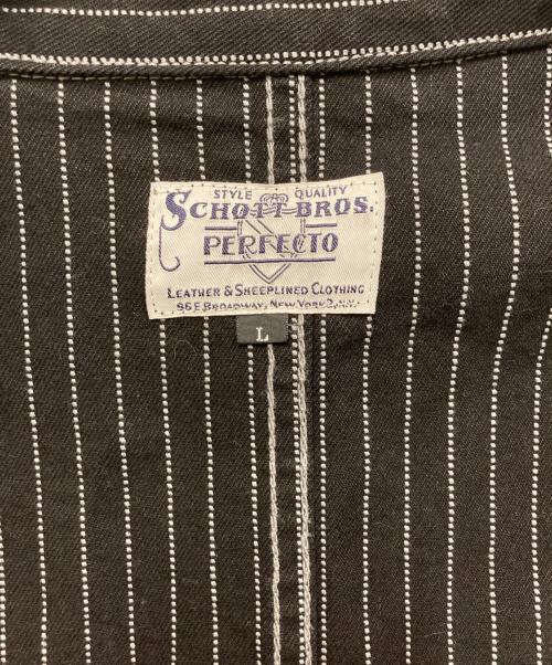 SCHOTT BROS.（ショット）SCHOTT BROS. (ショット) 硫化染 オールドヒッコリー ワークジャケット ブラック×ホワイト サイズ:Lの古着・服飾アイテム