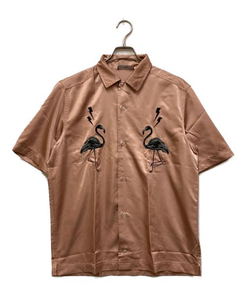 DIESEL（ディーゼル）DIESEL (ディーゼル) サテンボーリングシャツ/フラミンゴ ピンク サイズ:Lの古着・服飾アイテム
