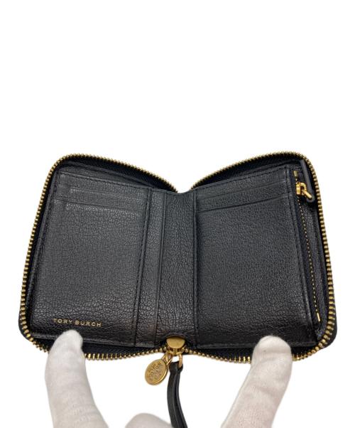 TORY BURCH（トリーバーチ）TORY BURCH (トリーバーチ) フレミングチャーム・キルティングウォレット ブラックの古着・服飾アイテム