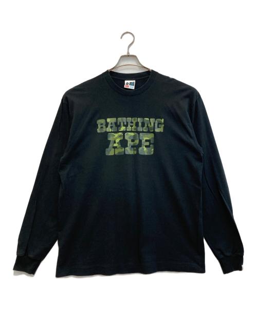 BAPE BY A BATHING APE（ベイプバイアベイシングエイプ）BAPE BY A BATHING APE (ベイプバイアベイシングエイプ) カモフラロゴTee ブラック サイズ:XLの古着・服飾アイテム