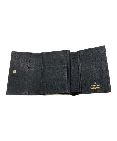 Vivienne Westwood（ヴィヴィアンウエストウッド）Vivienne Westwood (ヴィヴィアンウエストウッド) オーブモチーフがま口3つ折り財布 ブラックの古着・服飾アイテム
