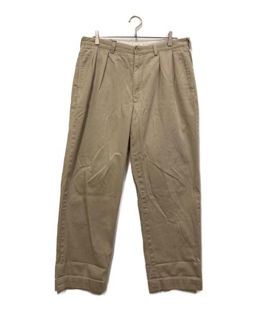 POLO RALPH LAUREN（ポロ・ラルフローレン）POLO RALPH LAUREN (ポロ・ラルフローレン) 90S ワイドタックチノ/ポロチノ ベージュ サイズ:35の古着・服飾アイテム