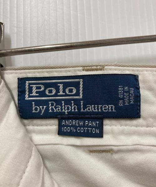 POLO RALPH LAUREN（ポロ・ラルフローレン）POLO RALPH LAUREN (ポロ・ラルフローレン) 90S ワイドタックチノ/ポロチノ ベージュ サイズ:35の古着・服飾アイテム