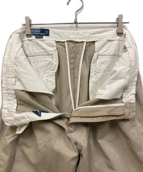 POLO RALPH LAUREN（ポロ・ラルフローレン）POLO RALPH LAUREN (ポロ・ラルフローレン) 90S ワイドタックチノ/ポロチノ ベージュ サイズ:35の古着・服飾アイテム