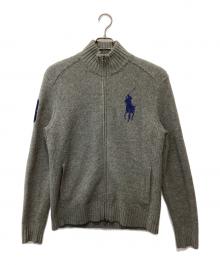POLO RALPH LAUREN（ポロ・ラルフローレン）の古着「ビッグポニードライバーズニット」｜グレー