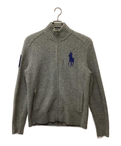 POLO RALPH LAUREN（ポロ・ラルフローレン）POLO RALPH LAUREN (ポロ・ラルフローレン) ビッグポニードライバーズニット グレー サイズ:Mの古着・服飾アイテム