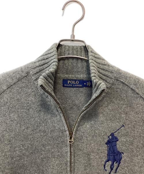 POLO RALPH LAUREN（ポロ・ラルフローレン）POLO RALPH LAUREN (ポロ・ラルフローレン) ビッグポニードライバーズニット グレー サイズ:Mの古着・服飾アイテム