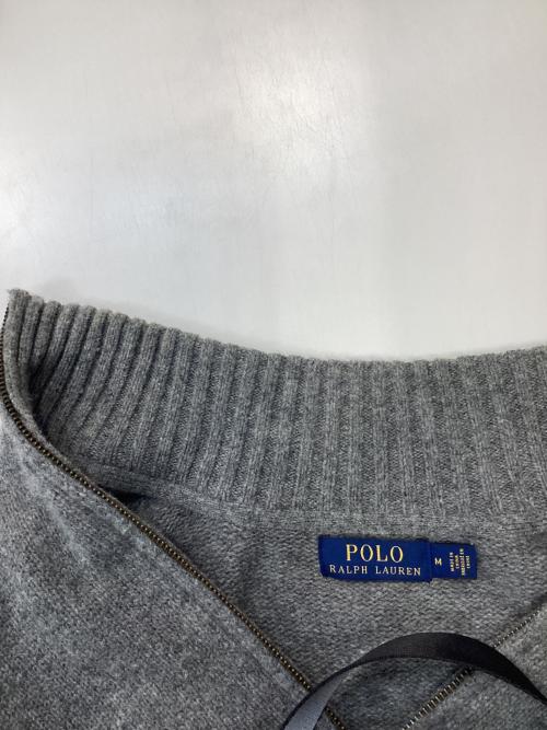 POLO RALPH LAUREN（ポロ・ラルフローレン）POLO RALPH LAUREN (ポロ・ラルフローレン) ビッグポニードライバーズニット グレー サイズ:Mの古着・服飾アイテム