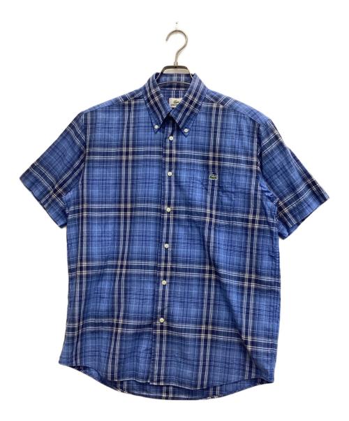 LACOSTE（ラコステ）LACOSTE (ラコステ) S/Sチェックシャツ ブルー サイズ:3の古着・服飾アイテム