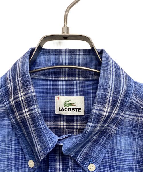 LACOSTE（ラコステ）LACOSTE (ラコステ) S/Sチェックシャツ ブルー サイズ:3の古着・服飾アイテム