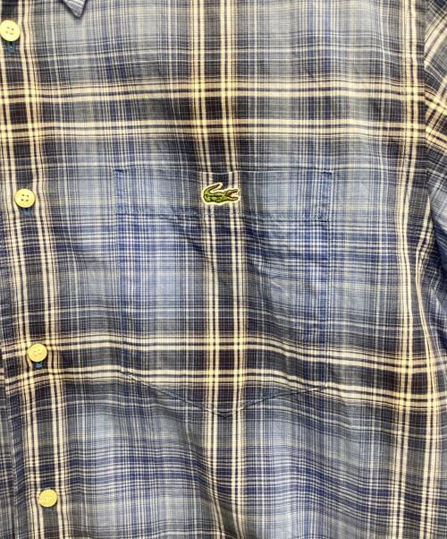 LACOSTE（ラコステ）LACOSTE (ラコステ) S/Sチェックシャツ ブルー サイズ:3の古着・服飾アイテム