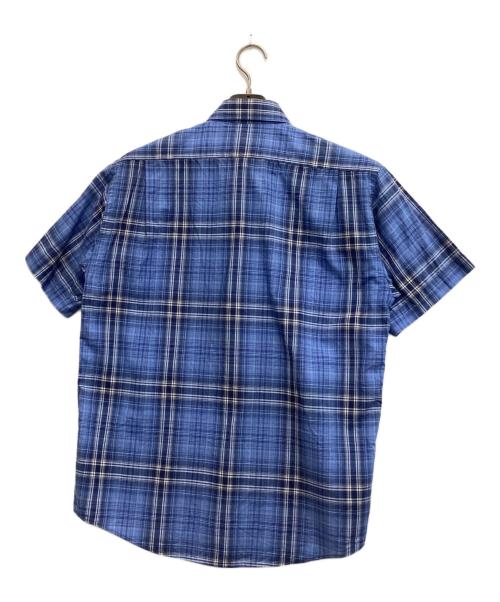 LACOSTE（ラコステ）LACOSTE (ラコステ) S/Sチェックシャツ ブルー サイズ:3の古着・服飾アイテム