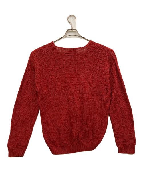 RALPH LAUREN COUNTRY（ラルフローレンカントリー）RALPH LAUREN COUNTRY (ラルフローレンカントリー) 80s Vネックシルクニット レッド サイズ:M（レディース規格）の古着・服飾アイテム