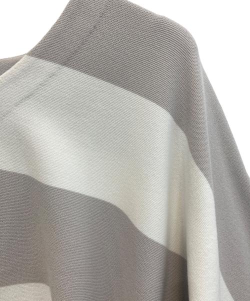 BEARDSLEY（ビアズリー）BEARDSLEY (ビアズリー) ワイドボーダーニット ホワイト×グレー サイズ:SIZE Freeの古着・服飾アイテム