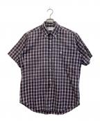 Burberry'sバーバリーズ）の古着「チェックシャツ」｜ホワイト×ネイビー