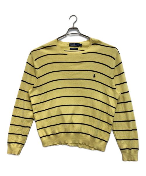 POLO RALPH LAUREN（ポロ・ラルフローレン）POLO RALPH LAUREN (ポロ・ラルフローレン) PIMA COTTON ボーダーニット イエロー×ネイビー サイズ:XXLの古着・服飾アイテム