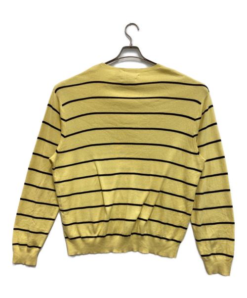 POLO RALPH LAUREN（ポロ・ラルフローレン）POLO RALPH LAUREN (ポロ・ラルフローレン) PIMA COTTON ボーダーニット イエロー×ネイビー サイズ:XXLの古着・服飾アイテム