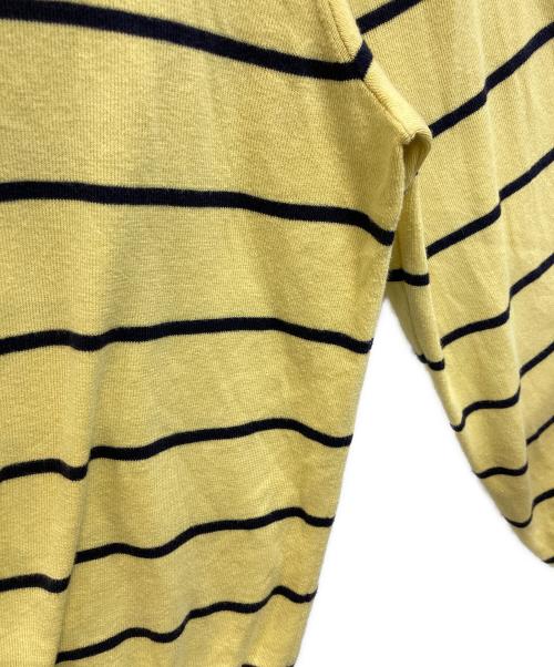 POLO RALPH LAUREN（ポロ・ラルフローレン）POLO RALPH LAUREN (ポロ・ラルフローレン) PIMA COTTON ボーダーニット イエロー×ネイビー サイズ:XXLの古着・服飾アイテム