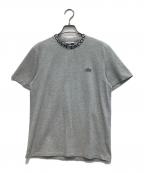 LACOSTEラコステ）の古着「ジャカードリブニットカラー鹿の子地Tシャツ」｜グレー
