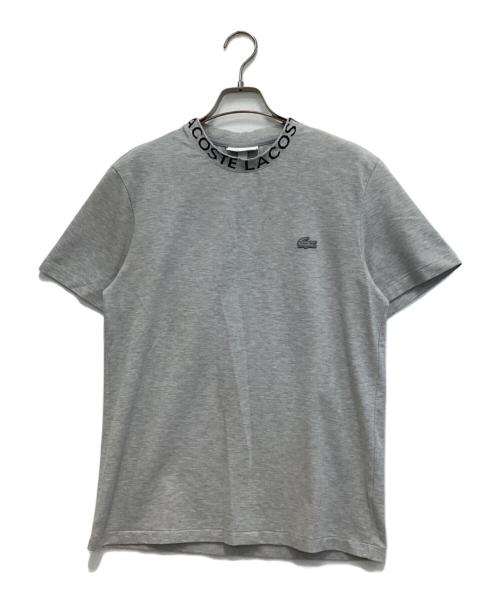 LACOSTE（ラコステ）LACOSTE (ラコステ) ジャカードリブニットカラー鹿の子地Tシャツ グレー サイズ:Sの古着・服飾アイテム