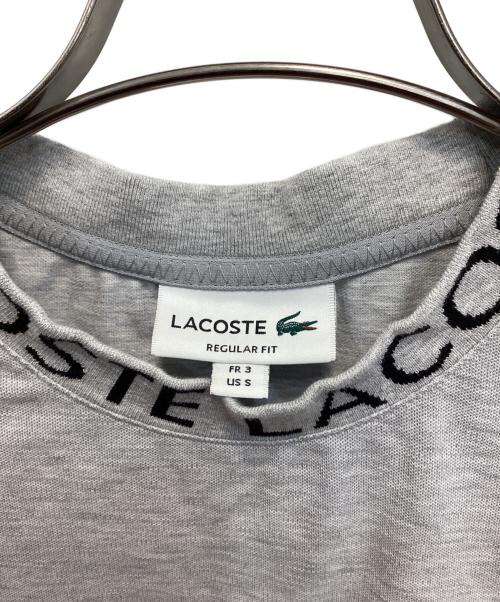 LACOSTE（ラコステ）LACOSTE (ラコステ) ジャカードリブニットカラー鹿の子地Tシャツ グレー サイズ:Sの古着・服飾アイテム