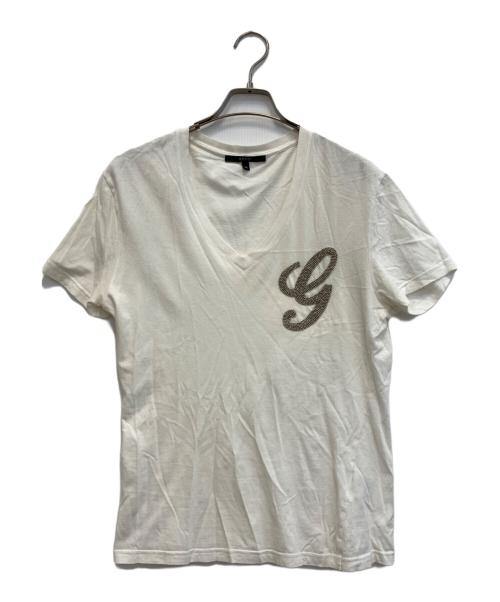 GUCCI（グッチ）GUCCI (グッチ) ビジュ装飾ロゴTシャツ ホワイト サイズ:Mの古着・服飾アイテム