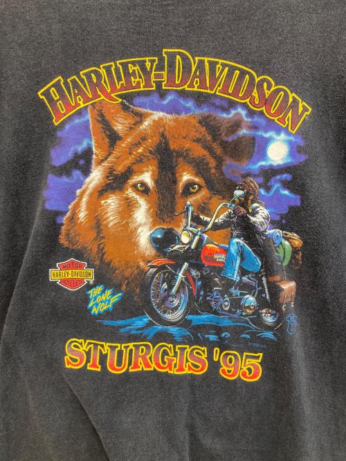 HARLEY-DAVIDSON（ハーレーダビッドソン）HARLEY-DAVIDSON (ハーレーダビッドソン) 【ウルフ】90sプリントTシャツ ブラック サイズ:XLの古着・服飾アイテム