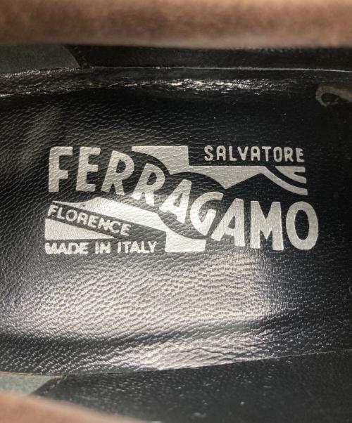 Salvatore Ferragamo（サルヴァトーレ フェラガモ）Salvatore Ferragamo (サルヴァトーレ フェラガモ) レザー・キャンバススニーカー ブラウン サイズ:6.5の古着・服飾アイテム