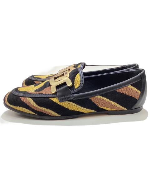 TOD'S（トッズ）TOD'S (トッズ) ケイト ローファー ブラック×イエロー サイズ:35の古着・服飾アイテム