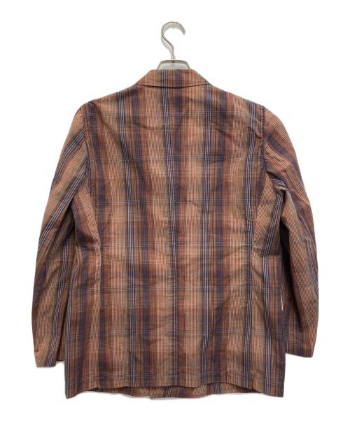 BEAMS PLUS（ビームスプラス）BEAMS PLUS (ビームスプラス) 4ボタン イカット チェック ダブルブレステッド ジャケット ブラウン サイズ:S 未使用品の古着・服飾アイテム