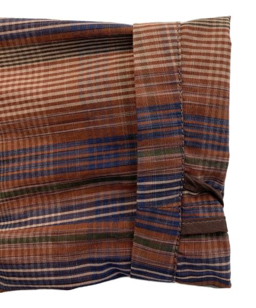 BEAMS PLUS（ビームスプラス）BEAMS PLUS (ビームスプラス) 4ボタン イカット チェック ダブルブレステッド ジャケット ブラウン サイズ:S 未使用品の古着・服飾アイテム