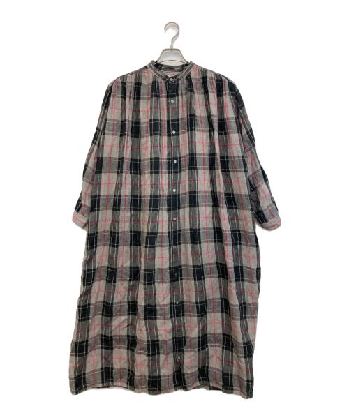 ICHI Antiquites（イチアンティークス）ichi Antiquites (イチアンティークス) リネンタータンドレス ブラック×グレー サイズ:無しの古着・服飾アイテム