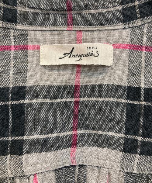 ICHI Antiquites（イチアンティークス）ichi Antiquites (イチアンティークス) リネンタータンドレス ブラック×グレー サイズ:無しの古着・服飾アイテム