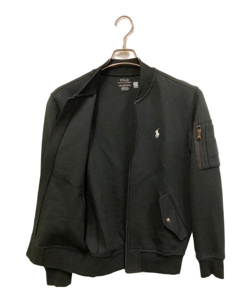 POLO RALPH LAUREN（ポロ・ラルフローレン）POLO RALPH LAUREN (ポロ・ラルフローレン) ダブルニットボンバージャケット/MA-1ジャケット ブラック サイズ:XSの古着・服飾アイテム